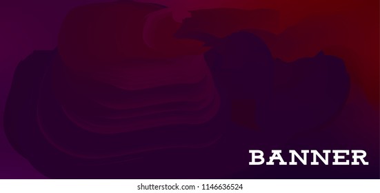 Gradient banner for social network and websites. Blank hanging mockup set. Graphic design for flyers, posters, sale announcements. Empty template. Vector illustration. Colorful horizontal banner.
