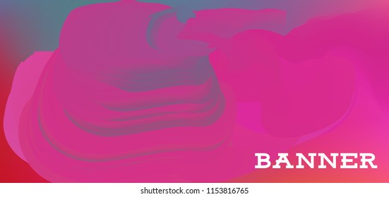 Gradient banner for social network and websites. Blank hanging mockup set. Graphic design for flyers, posters, sale announcements. Empty template. Vector illustration. Colorful horizontal banner.