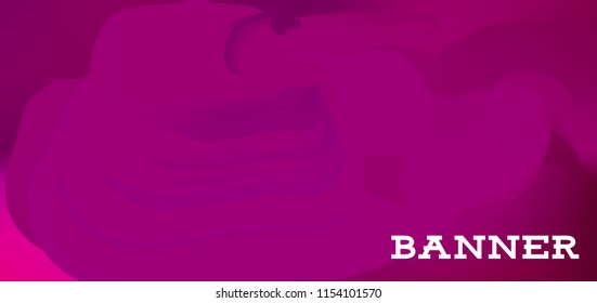 Gradient banner for social network and websites. Blank hanging mockup set. Graphic design for flyers, posters, sale announcements. Empty template. Vector illustration. Colorful horizontal banner.