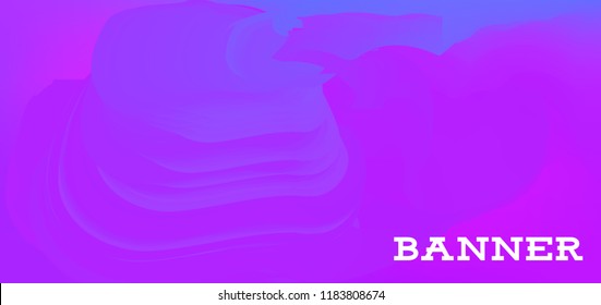 Gradient banner for social network and websites. Blank hanging mockup set. Graphic design for flyers, posters, sale announcements. Empty template. Vector illustration. Colorful horizontal banner.