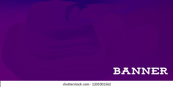 Gradient banner for social network and websites. Blank hanging mockup set. Graphic design for flyers, posters, sale announcements. Empty template. Vector illustration. Colorful horizontal banner.