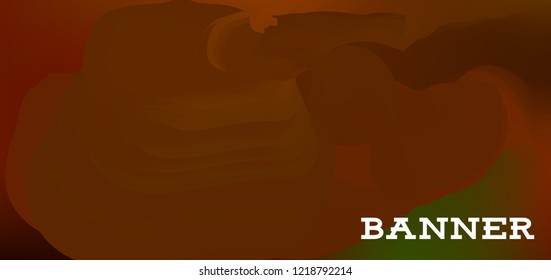 Gradient banner for social network and websites. Blank hanging mockup set. Graphic design for flyers, posters, sale announcements. Empty template. Vector illustration. Colorful horizontal banner.