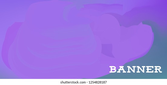 Gradient banner for social network and websites. Blank hanging mockup set. Graphic design for flyers, posters, sale announcements. Empty template. Vector illustration. Colorful horizontal banner.
