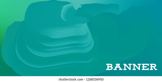 Gradient banner for social network and websites. Blank hanging mockup set. Graphic design for flyers, posters, sale announcements. Empty template. Vector illustration. Colorful horizontal banner.