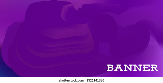 Gradient banner for social network and websites. Blank hanging mockup set. Graphic design for flyers, posters, sale announcements. Empty template. Vector illustration. Colorful horizontal banner.