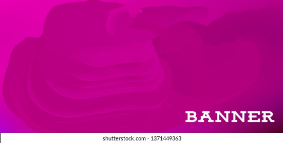 Gradient banner for social network and websites. Blank hanging mockup set. Graphic design for flyers, posters, sale announcements. Empty template. Vector illustration. Colorful horizontal banner.