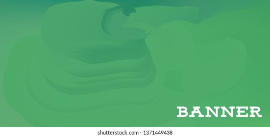 Gradient banner for social network and websites. Blank hanging mockup set. Graphic design for flyers, posters, sale announcements. Empty template. Vector illustration. Colorful horizontal banner.