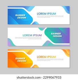 Gradient banner template design collection vector illustration