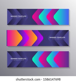 Gradient banner template modern cool shape neon glow, Applicable for Banners, Header, Footer, Advertising in vector