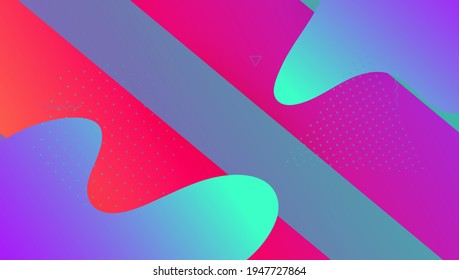 Gradient Banner. Wave Minimal Poster. Color Landing Page. Creative Brochure. Memphis Paper. Geometric Concept. Fluid Background. Purple Bright Design. Violet Gradient Banner