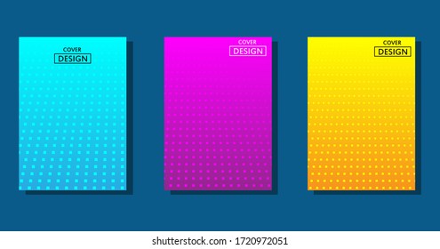 Gradient banners with lines and stripes of violet, orange and blue colors. Can be used in business cards and advertising on the website.Colorful halftone gradients.