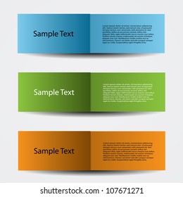 Gradient Banners with Sample Text. Vector Layout for Web Design, Infographics and Presentation Use. Ideal for web headers, infographics, business presentations, or educational materials. 