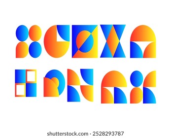 Gradient Bauhaus Geometric Shapes Set 