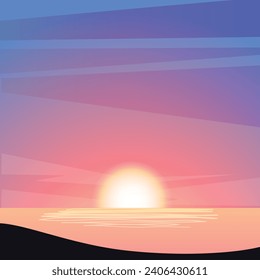 gradient beach sunset landscape background