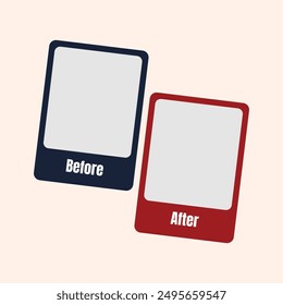 Gradient before and after background template. Two team vector templates. abstract graphical element. choose Before after template with comparison frames, vector thin line.