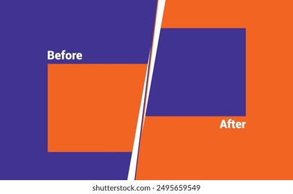 Gradient before and after background template. Two team vector templates. abstract graphical element. choose Before after template with comparison frames, vector thin line.