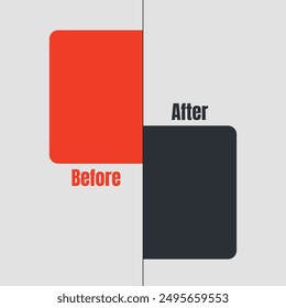 Gradient before and after background template. Two team vector templates. abstract graphical element. choose Before after template with comparison frames, vector thin line.