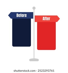 Gradient before and after background template. Two Compare vector templates. abstract graphical element. choose Before after template with comparison frames, vector thin line stars and sparkles.
