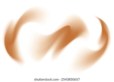 Gradient beige, brown blur wave form set, smooth sandy brush stroke isolated motion element, transparent background. Dream glow abstract dynamic watercolor shapes.
