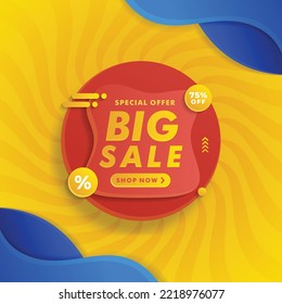 Gradient big sale background with discount vector design