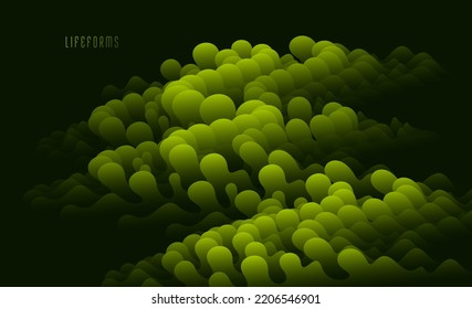 Gradient bio life form fluid vector abstract shape, 3D color abstract background in modern trendy style, dynamic design element in motion.