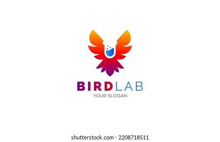 Vector de diseño del logotipo del laboratorio de aves degradadas
