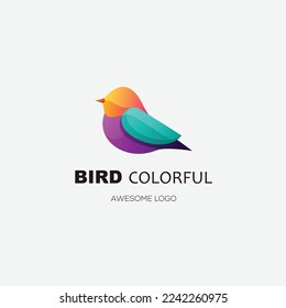 gradient bird logo design colorful template