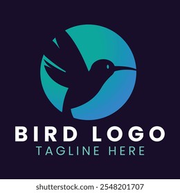 Gradient bird logo design illustration