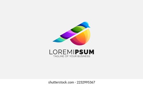 Gradient Bird Symbol Logo Icon Design vector