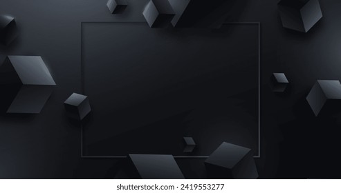 Gradient black background with cubes vector design in eps 10