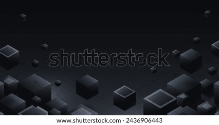 Gradient black background with cubes vector design in eps 10