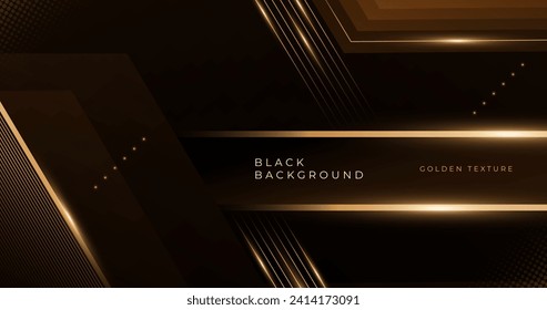 Gradient black background with golden textures vector design in eps 10