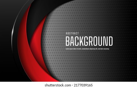 Gradient black background with tiny holes with overlapping red-black semicircles for a modern and dimensional look perfect for any advertisement or website.