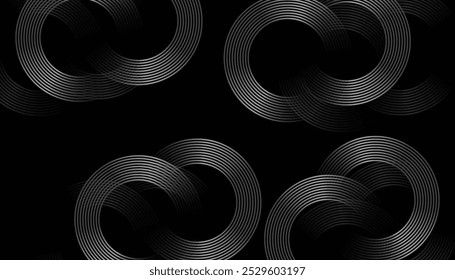 Gradient black background with wavy lines vector