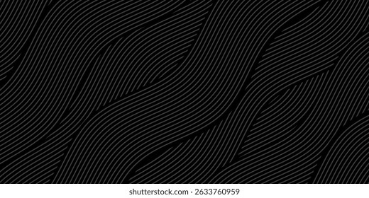 Gradient black background with wavy lines vector design in eps 10