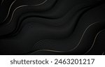 Gradient black backgrounds with golden frames vector design in eps 10