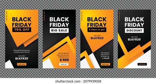 conjunto de banderas de friday negro gradiente ilustración de diseño vectorial