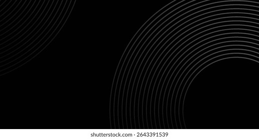 gradient black geometric abstract background overlap layer on dark space with waves lines decoration. Minimalist modern graphic design 