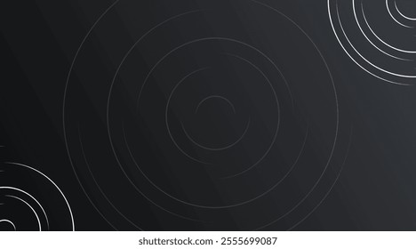 Gradient black and gray circle with white line background