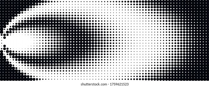 Punto blanco y negro degradado. Textura del círculo semitónico. Ilustración vectorial.