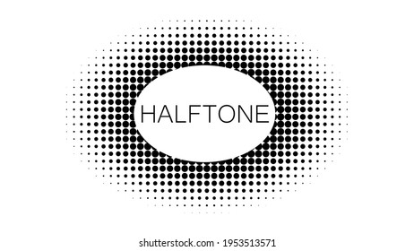 Gradient black and white dots. Halftone circle texture. Vector illustration.