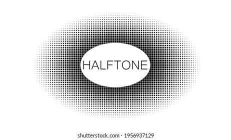 Gradient black and white squares. Halftone circle texture. Vector illustration.