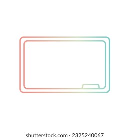gradient blackboard icon over white background, half line half color style, vector illustration
