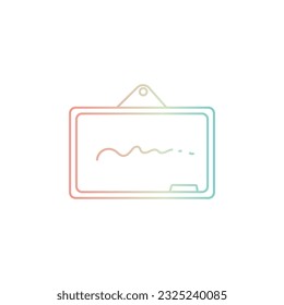 icono de la pizarra de degradado sobre fondo blanco, estilo de media línea, ilustración vectorial