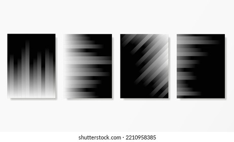 Las rayas de color blanco-negro degradado con formas cuadradas crean arte estético en las paredes. Puede ser adecuado para el arte digital, los interiores, el arte en las paredes y todo lo relacionado con la decoración.