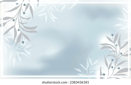 Gradient blank leafy frame wallpaper frame vector