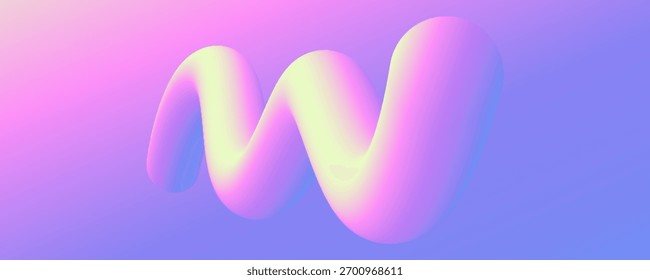 Gradient blend line. Futuristic abstract background with soft color 3d shape for creative graphic design. Vector illustration.
