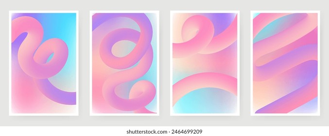 Gradient blend lines. Dynamic abstract forms. Design for poster, flyer, website, etc. Minimal design templates. Vector