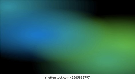a gradient blending vibrant blue and green tones, fading into a black background.