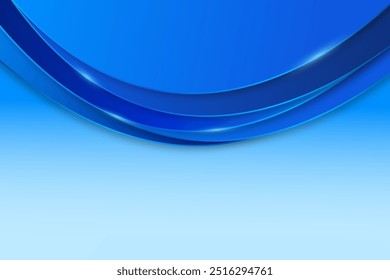 Gradient blue abstract background. Business background with blue circle design on top border